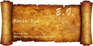 Benik Iza névjegykártya